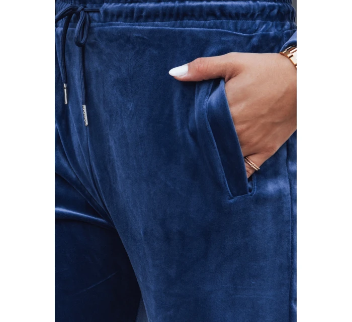 Dámské velurové modré tepláky FashionStreet UY2836