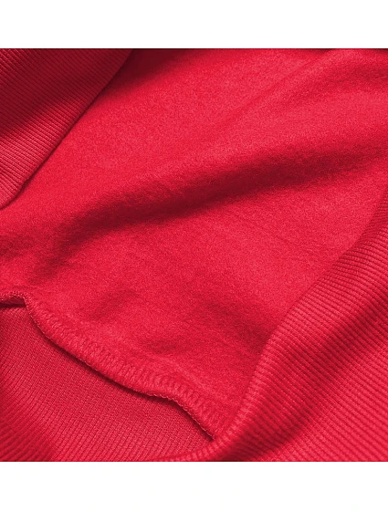 Červená dámská tepláková mikina se stahovacími lemy model 17038527 - J.STYLE