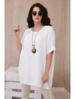 Oversized halenka s přívěskem ecru Oversized halenka s přívěskem ecru