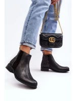 Dámské chelsea na plochém podpatku s flitry, černá Messio Dámské chelsea na plochém podpatku s flitry, černá Messio