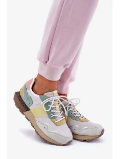 Dámské semišové tenisky Big Star HI-POLY SYSTEM – šedo-žluté