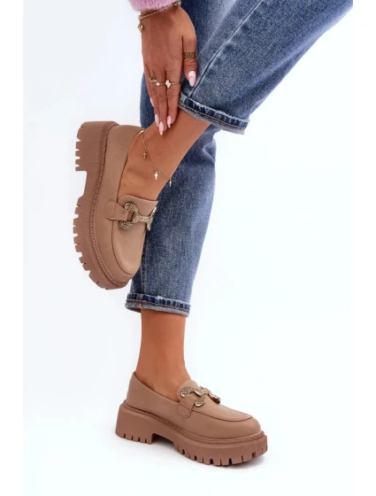 Dámské mokasíny H8-309 Béžová - Joalice Paris