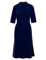 Dámské šaty s páskem model 21149188 tmavě modré - STYLOVE