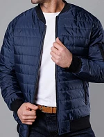 Pánská prošívaná tmavě modrá bunda bomber (MY02-2)