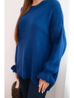 Dámský svetr s příměsí mohéru a vlny volného střihu model 21764755 - K-Fashion Dámský svetr s příměsí mohéru a vlny volného střihu model 21764755 - K-Fashion