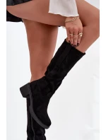 Dámské kozačky na Eko semiš černé model 21747873 - Boto Dámské kozačky na Eko semiš černé model 21747873 - Boto