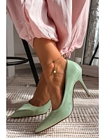 Klasické lakované lodičky z imitace kůže Zelené model 22092155 - Boto