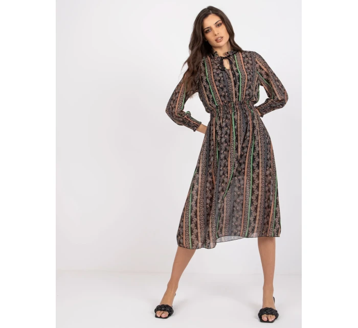 Šaty DHJ SK 15177 1.04P černá a béžová