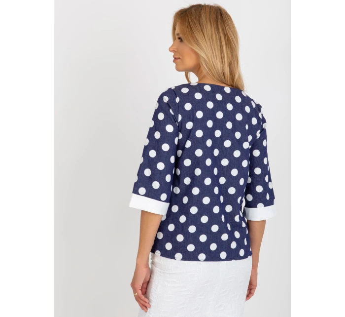 Bluzka LK BZ model 21393001 ciemny niebieski - FPrice Bluzka LK BZ model 21393001 ciemny niebieski - FPrice