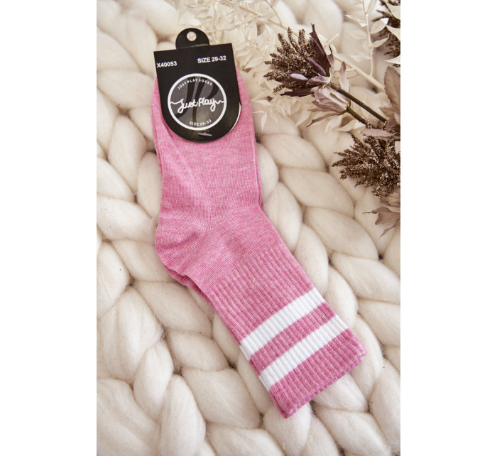 Mládež bavlněné sportovní ponožky Růžové