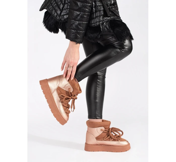 Exkluzívní sněhule hnědé dámské platforma Exkluzívní sněhule hnědé dámské platforma