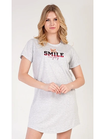 Dámská noční košile s krátkým rukávem Méďa Smile Dámská noční košile s krátkým rukávem Méďa Smile