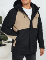Pánská zimní bunda s kapucí béžová FashionStreet TX5042