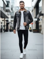 Pánská zateplená džínová bunda černá model 21995299 - Dstreet