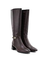 Skórzane damskie na brązowe Sergio model 22553956 - LEONE