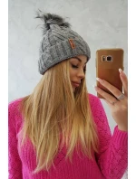 Fleecová kostkovaná čepice K226 tmavě šedá