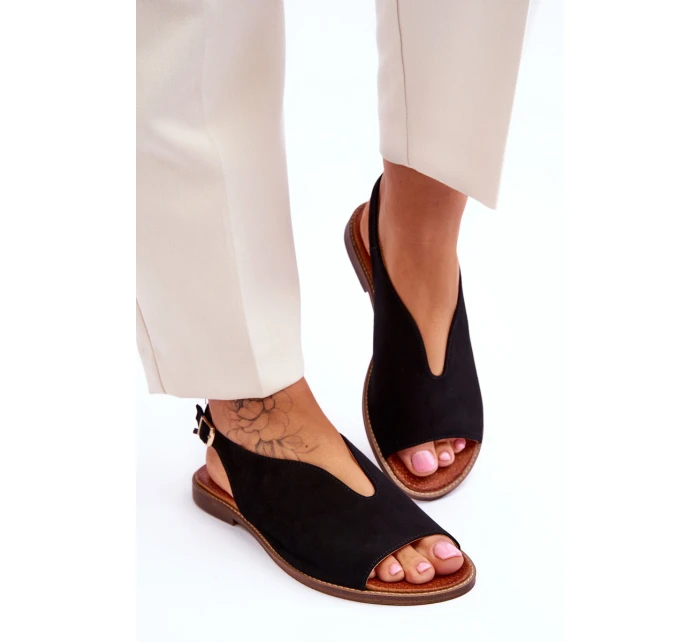 Dámské semišové sandály Lewski Boty 3220/X Černé Dámské semišové sandály Lewski Boty 3220/X Černé