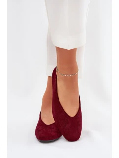 Klasické Baletky Z Eko Semiše Bordové model 21687286 - Boto