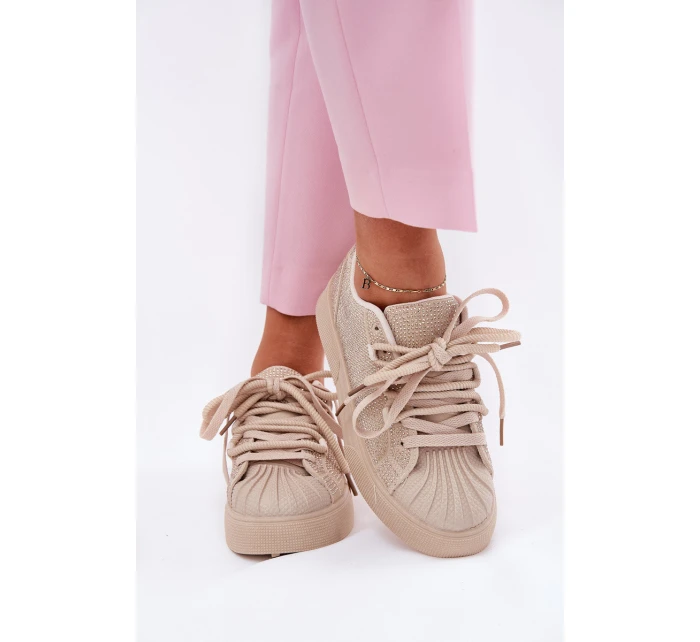 Dámské tenisky se zdobením na platformě béžové Eanneth Dámské tenisky se zdobením na platformě béžové Eanneth