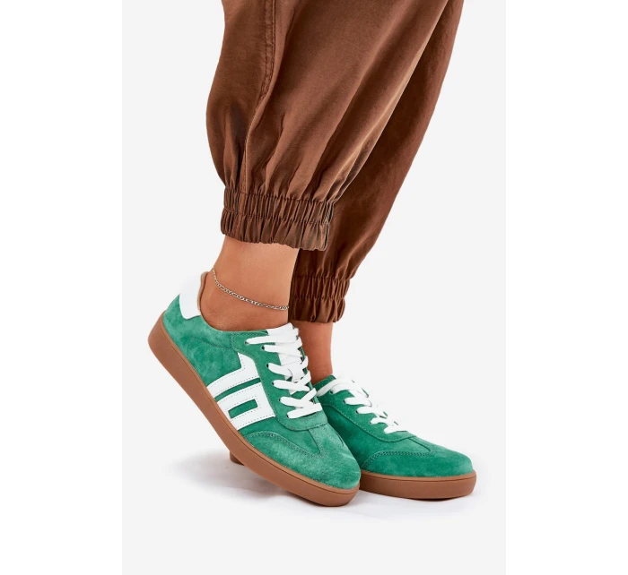 Tenisky Sportovní Obuv Semišová Zelená model 21690659 - VINCEZA Tenisky Sportovní Obuv Semišová Zelená model 21690659 - VINCEZA