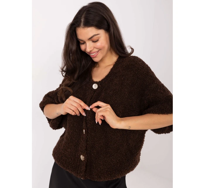 Sweter IT SW model 21730900 ciemny brązowy - FPrice Sweter IT SW model 21730900 ciemny brązowy - FPrice