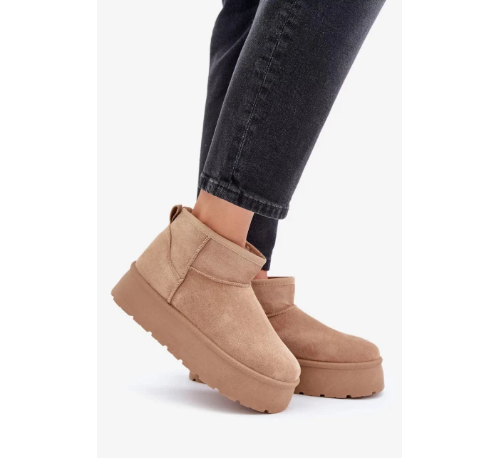 Dámské sněhule na platformě Ninala – tmavě béžové Dámské sněhule na platformě Ninala – tmavě béžové