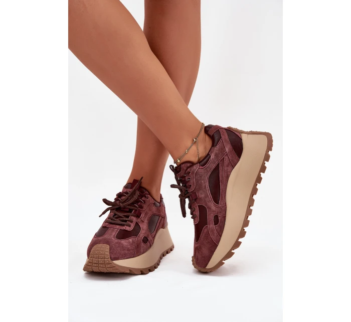 Kožené dámské tenisky na platformě Big Star HI-POLY SYSTEM – bordó Kožené dámské tenisky na platformě Big Star HI-POLY SYSTEM – bordó