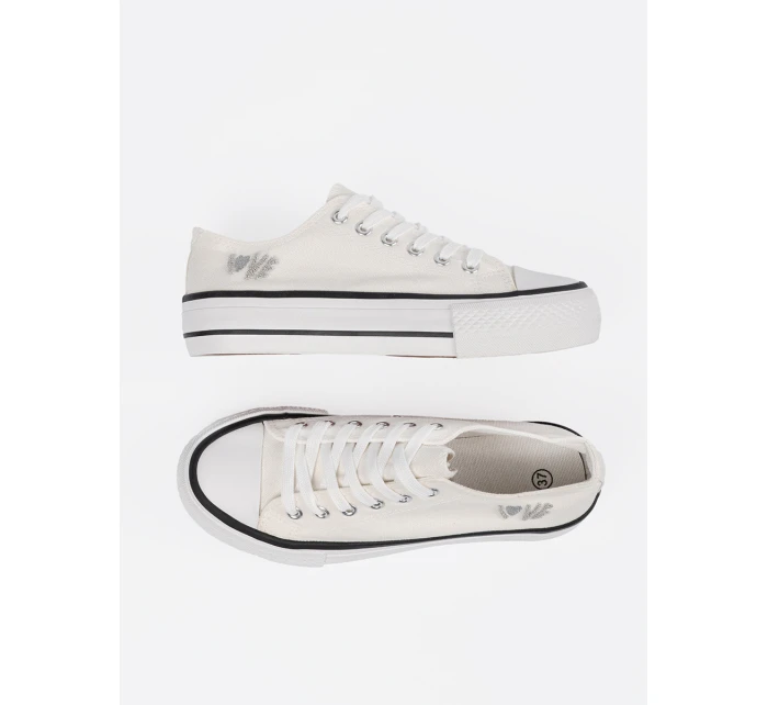 Praktické tenisky bílé dámské platforma Praktické tenisky bílé dámské platforma