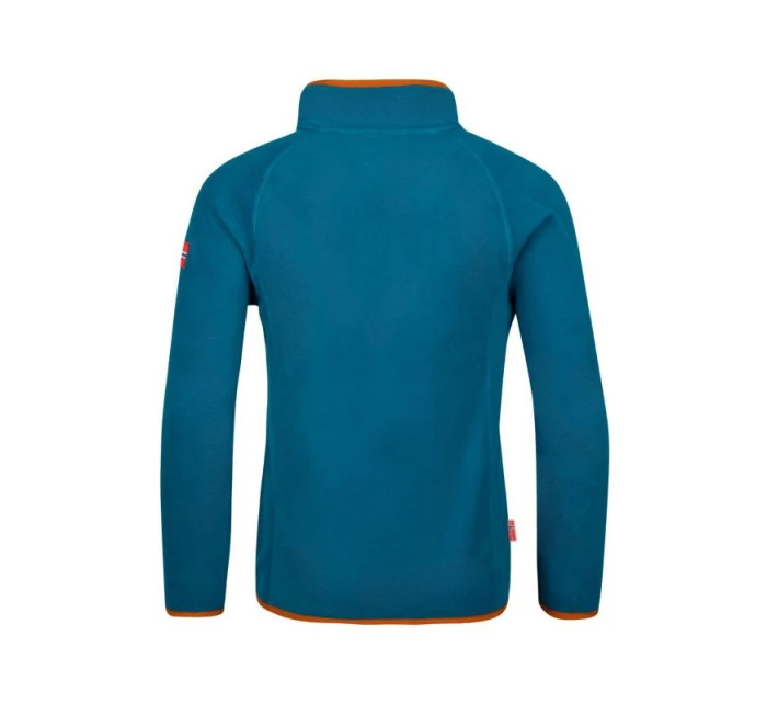 Unisex fleecová mikina Trollkids Kids Nordland Half Zip deep lagoon/cinnamon lehká a prodyšná modrá (707-178)