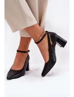 Kožené Lodičky Na Podpatku model 21694790 Černé - Maciejka