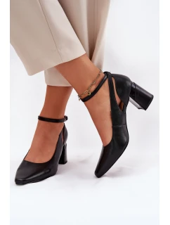 Kožené Lodičky Na Podpatku model 21694790 Černé - Maciejka