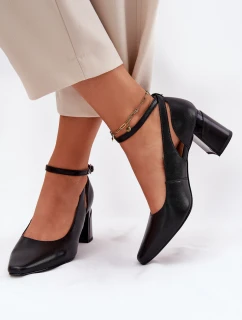 Kožené Lodičky Na Podpatku model 21694790 Černé - Maciejka