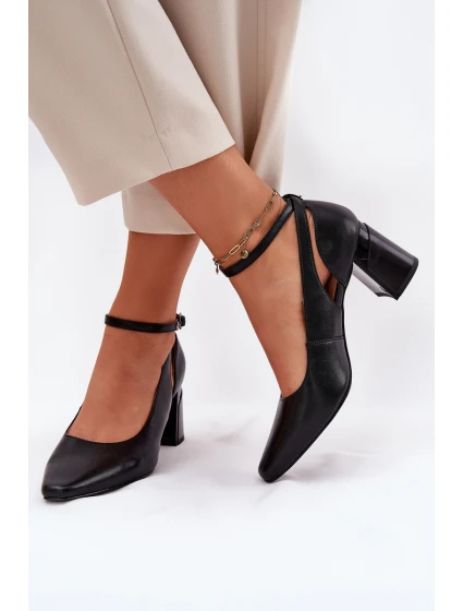 Kožené Lodičky Na Podpatku model 21694790 Černé - Maciejka