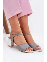 Dámské sandály na podpatku Vinceza 20275 šedé