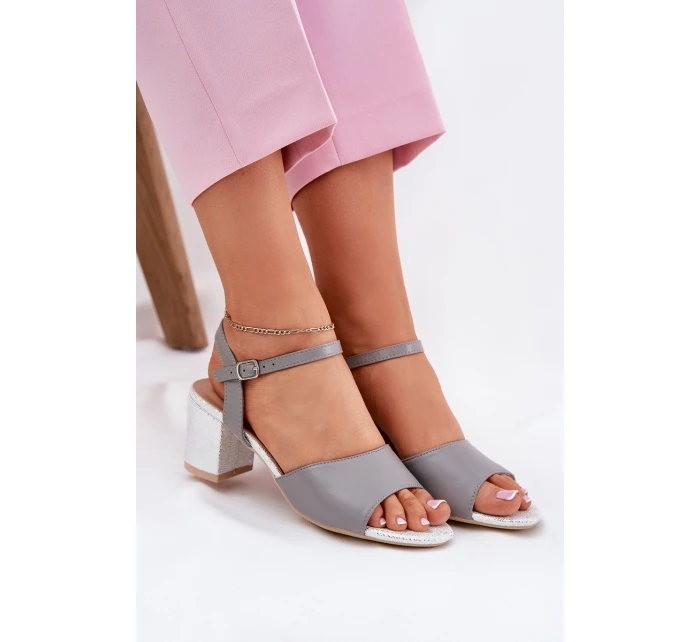 Dámské sandály na podpatku Vinceza 20275 šedé