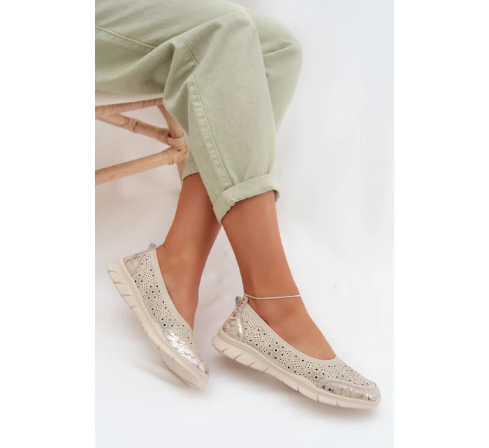 Bežové baleríny model 22027759 - EVENTO