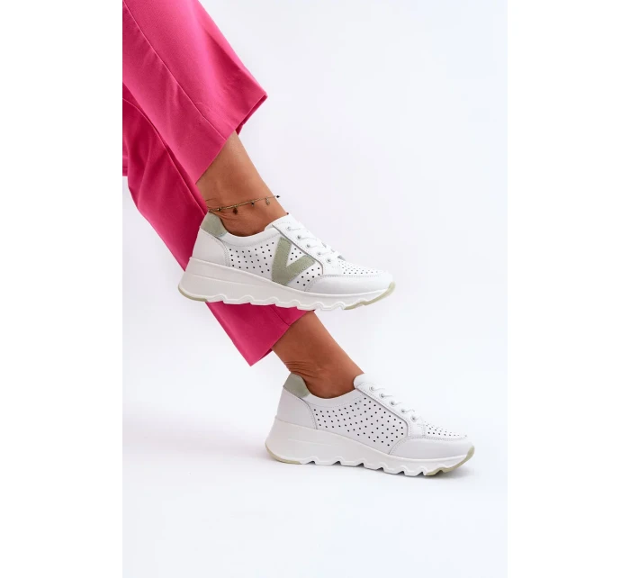 Dámské kožené lehké sportovní boty bílé Eleonori Dámské kožené lehké sportovní boty bílé Eleonori