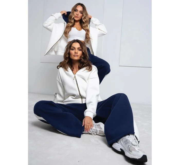 modrý hrubší dámský bavlněný komplet s rozepínací mikinou model 20905694 - Moon