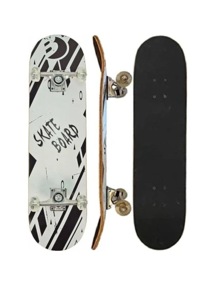 DŘEVĚNÝ SKATEBOARD DÍTĚ ČERNÁ A BÍLÁ NEJLEPŠÍ SPORTOVNÍ DŘEVĚNÝ SKATEBOARD DÍTĚ ČERNÁ A BÍLÁ NEJLEPŠÍ SPORTOVNÍ