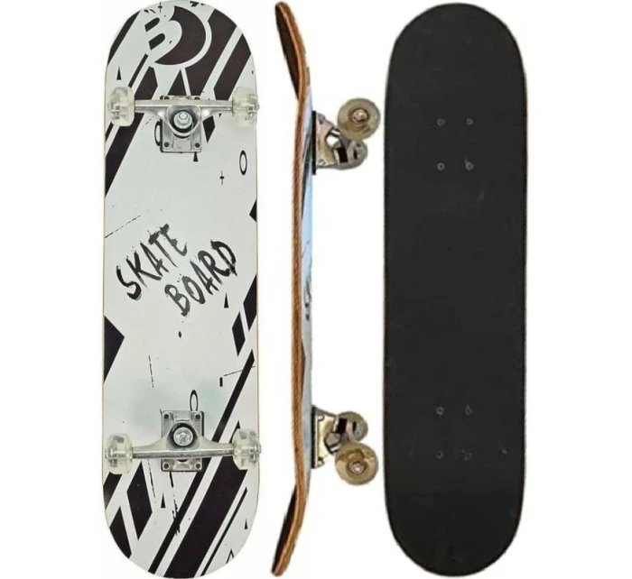 DŘEVĚNÝ SKATEBOARD DÍTĚ ČERNÁ A BÍLÁ NEJLEPŠÍ SPORTOVNÍ DŘEVĚNÝ SKATEBOARD DÍTĚ ČERNÁ A BÍLÁ NEJLEPŠÍ SPORTOVNÍ