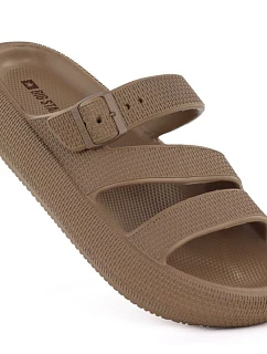 Dámské sportovní žabky na silné bazénové podrážce hnědé Big Star TT274A041