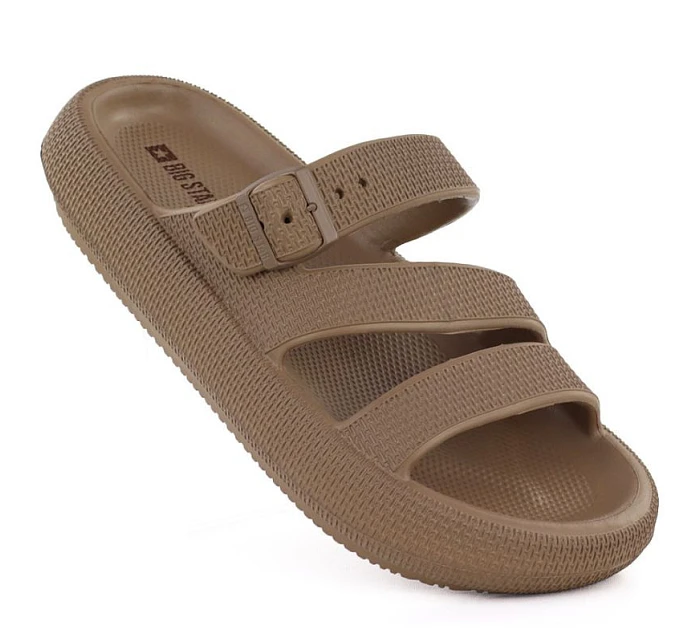 Dámské sportovní žabky na silné bazénové podrážce hnědé Big Star TT274A041 Dámské sportovní žabky na silné bazénové podrážce hnědé Big Star TT274A041