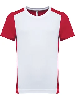Kariban ProAct PA 4016 Dětské kontrastní sportovní tričko 20.4016 white/red