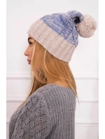 Paris fleecová čepice K213 světle béžová+modrá Paris fleecová čepice K213 světle béžová+modrá
