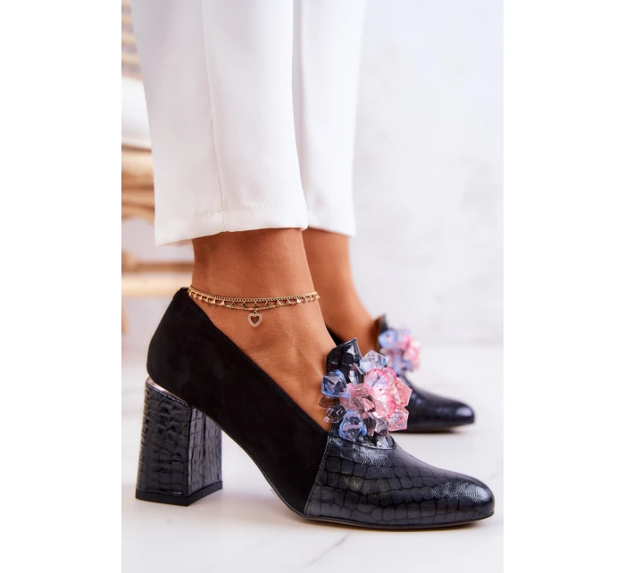 Semišové Lodičky Kůže černé model 21579520 - Boto