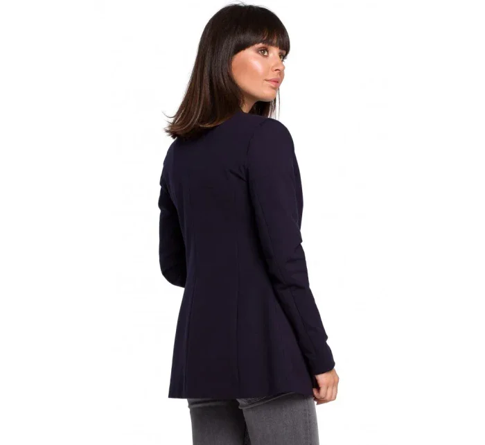 B102 Otevřené sako z bavlněné příze - tmavě modré