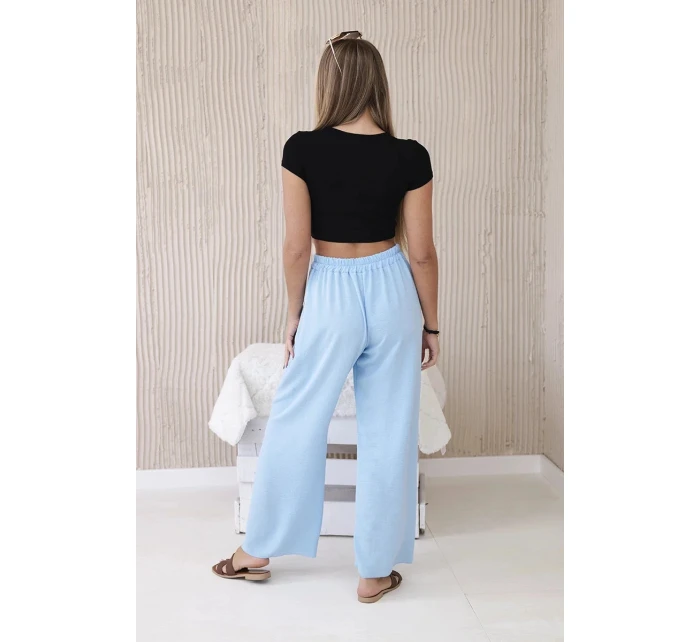 Dámské široké kalhoty 29400 Světle modrá - K-Fashion Dámské široké kalhoty 29400 Světle modrá - K-Fashion