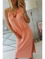 Boho šaty 8893 lososová - Kesi