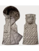 Světle béžová dámská vesta s ozdobným prošíváním S'West (B8348-70)