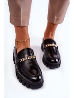 Lakované boty s řetízkem Černe model 21600732 - SERGIO LEONE